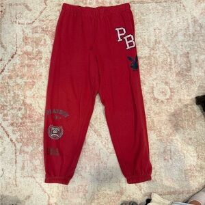 Playboy Kids Red Sweatpants with PB Logo